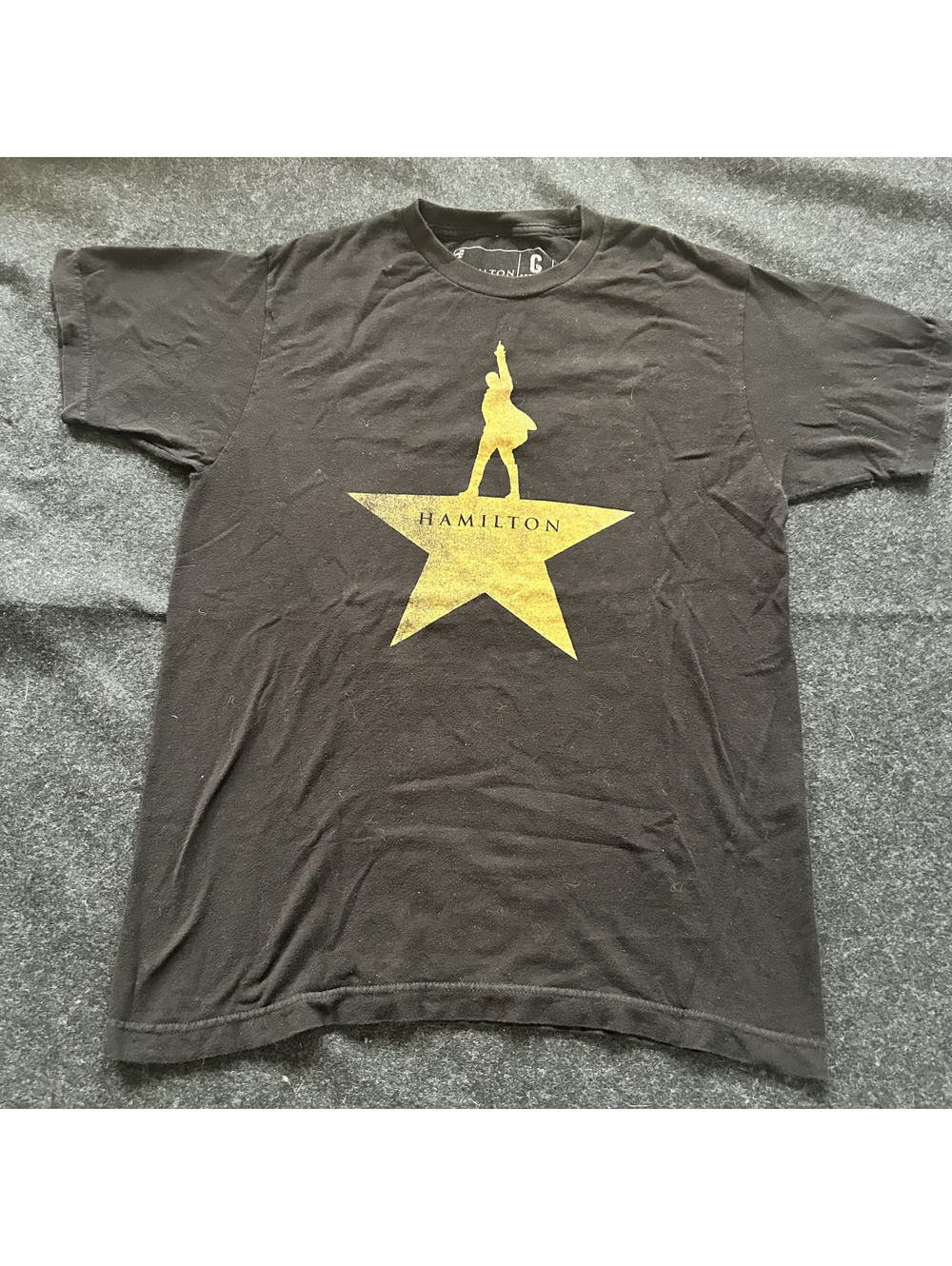Hamilton Broadway Musical Gold Star T-Shirt Mens Medium Black Creative Goods